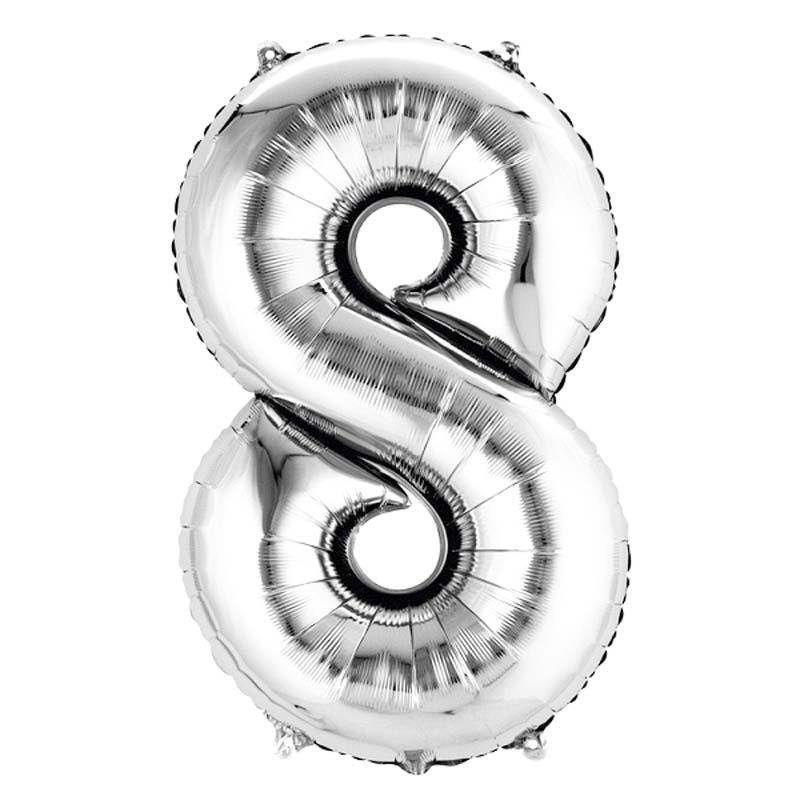Foil Balloon SILVER -No.08 - 16"